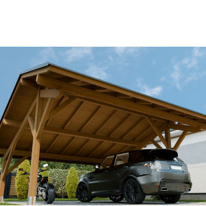 Drewniana Wiata Garaż asymetryczny