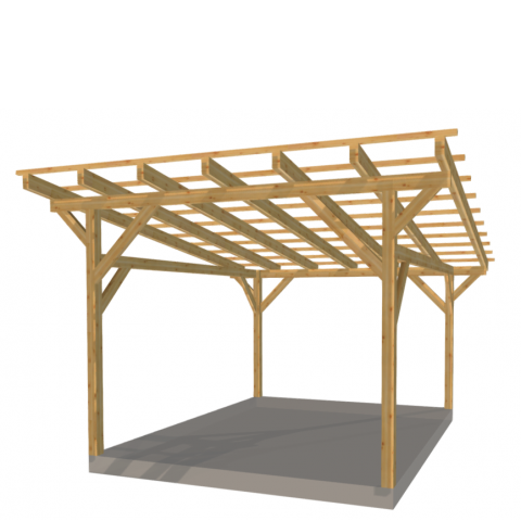 Zadaszenie wolnostojące szerokość 450 cm długość 350 cm