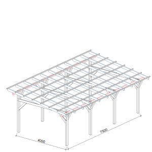 Zadaszenie wiata 750x400 cm