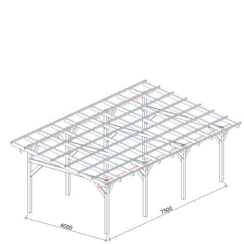 Zadaszenie wiata 750x400 cm