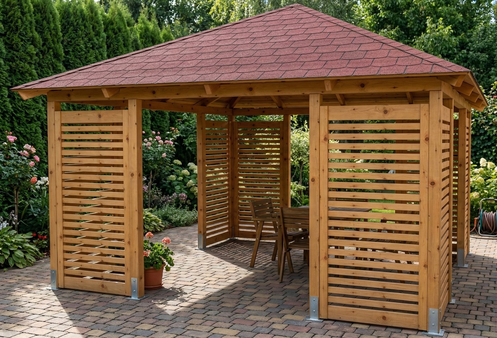 Porto 3,9x3.9B ewniana-Porto-4-katna-390x390-cm