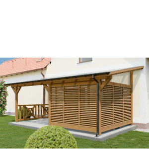 Zadaszenie tarasu z drewna klejonego BSH