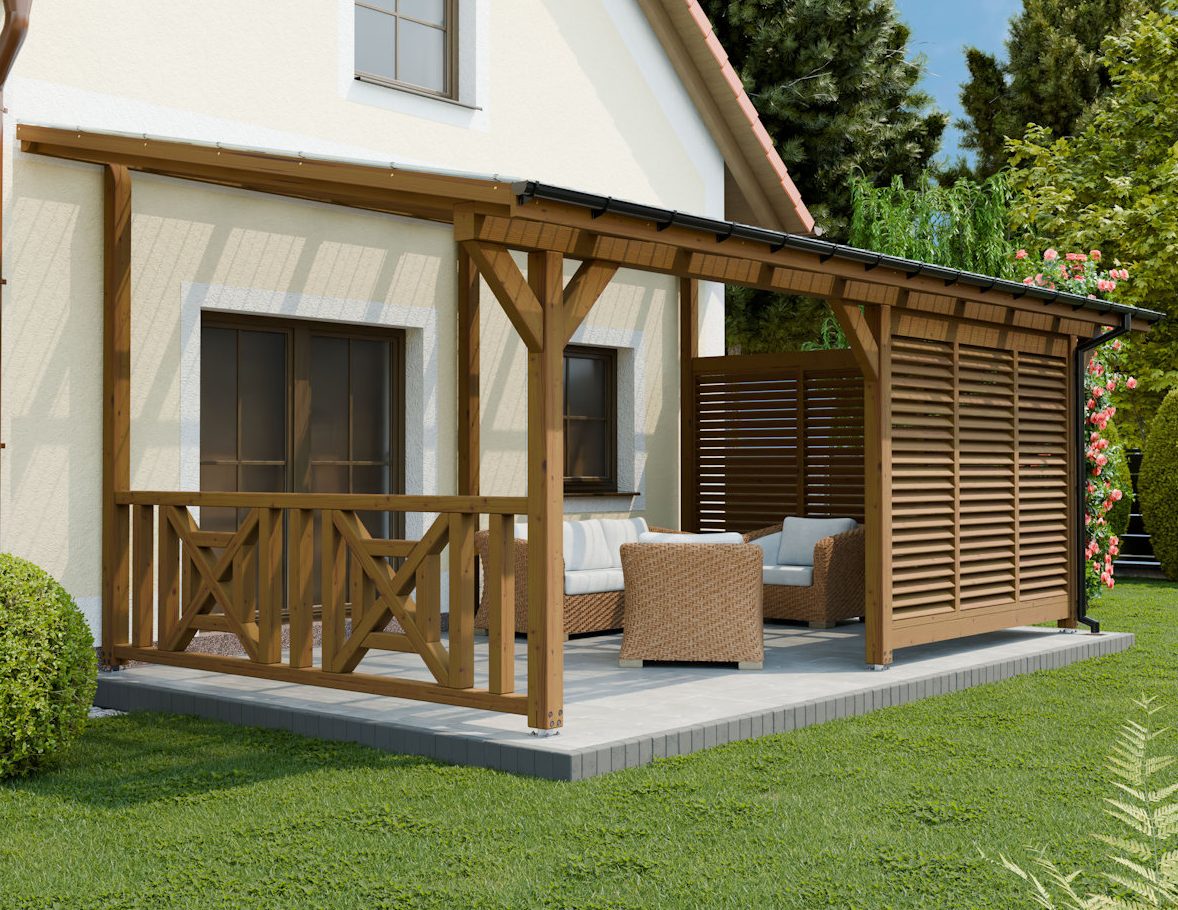 Zadaszenie tarasu z drewna klejonego BSH_1