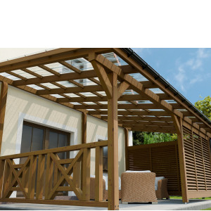 Zadaszenie tarasu z drewna klejonego BSH