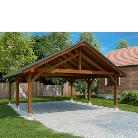 Garaż drewniany masywny na 2 auta