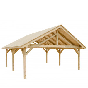 Garaż wiata 2spadowa drewno klejone BSH masywna połączenia ciesielskie 8