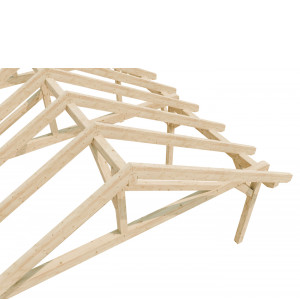 Garaż wiata 2spadowa drewno klejone BSH masywna połączenia ciesielskie 5