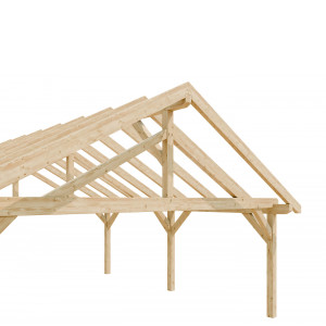 Garaż wiata 2spadowa drewno klejone BSH masywna połączenia ciesielskie 4