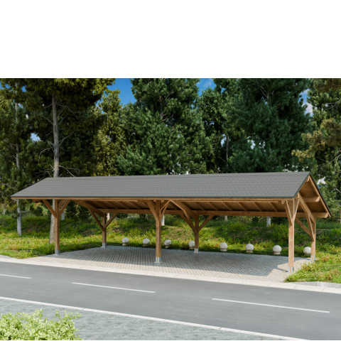 Garaż Wiata drewniana na 4 auta