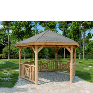 Altana sześciokątna drewniana