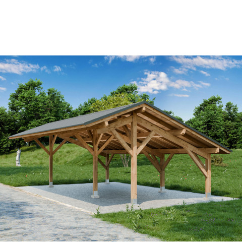 Garaż Wiata drewniana na 3 auta