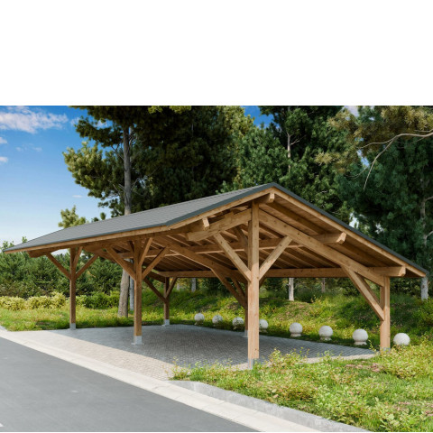 Garaż Wiata drewniana na 4 auta