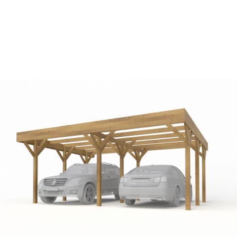 Wiata drewniana na dwa auta
