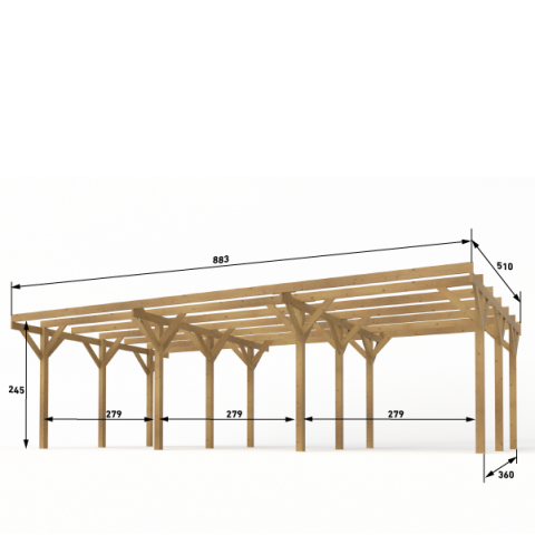 Wiata na trzy samochody