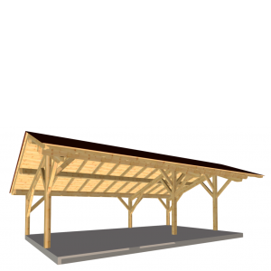 Wiata garaż dwuspadowy drewniany na 3 auta