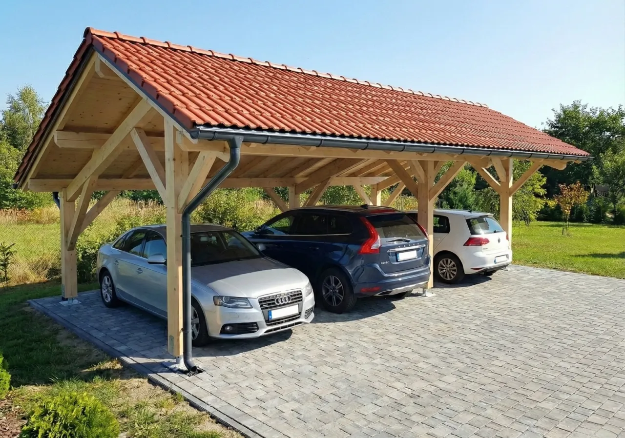 Garaż Wiata drewniana na 3 auta Garaż Wiata drewniana na 3 auta