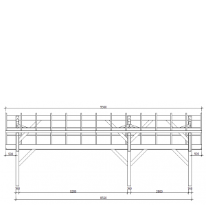 Wiata garaż dwuspadowy drewniany na 3 auta