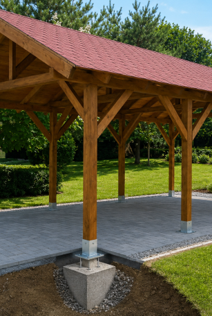 fundament pod wiatę drewnianą