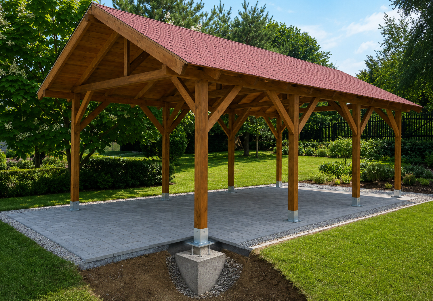 fundament pod wiatę drewnianą